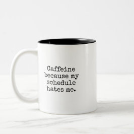 Bicolor Taza divertida para amantes del café sobrecargados
