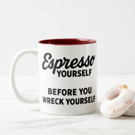Bicolor Taza divertida para amantes del café - Taza para a