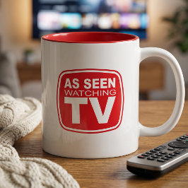 Bicolor Taza divertida para maratón de TV - Visto viendo T