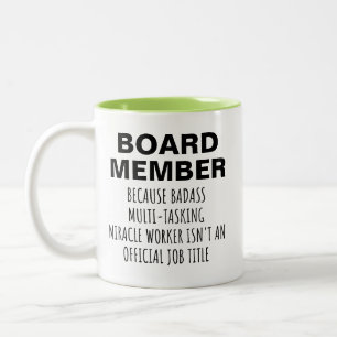 Bicolor Taza divertida para miembro de la junta regalo de