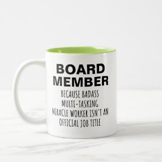 Bicolor Taza divertida para miembro de la junta regalo de