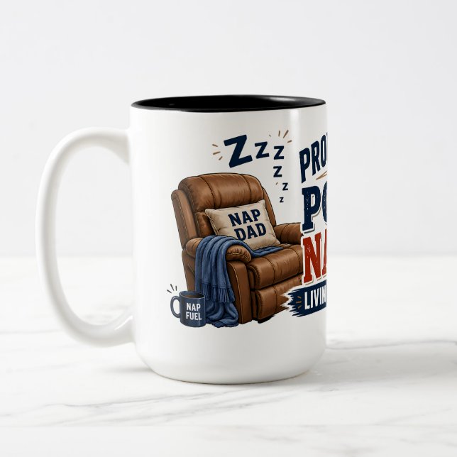 Bicolor Taza divertida para papá dormilón profesional (Izquierda)