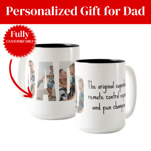 Bicolor Taza divertida para papá – Superhéroe original y c