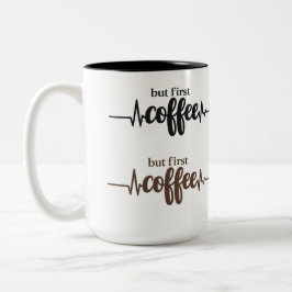 Bicolor Taza divertida pero primero café para amantes del 