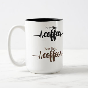 Bicolor Taza divertida pero primero café para amantes del 