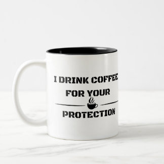 Bicolor Taza divertida y sarcástica - Bebo café