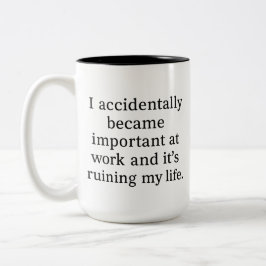 Bicolor Taza divertida y sarcástica para el trabajo: Me co