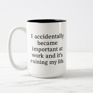Bicolor Taza divertida y sarcástica para el trabajo: Me co
