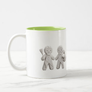 Bicolor Taza Duo de Pan de Jengibre Origami