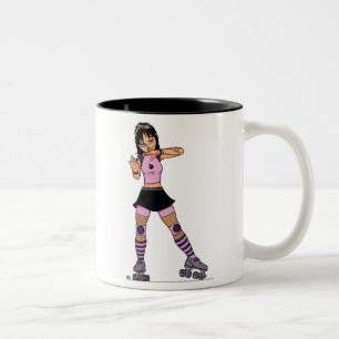 Bicolor Taza dura del chica del rodillo
