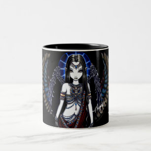 Bicolor Taza egipcia angelical de la diosa de Nefertari