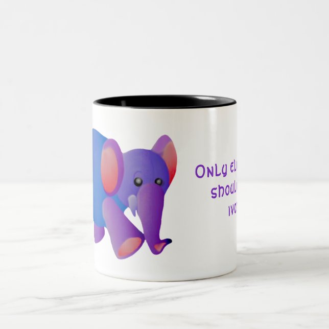 Bicolor Taza Elefante Editable (Centro)