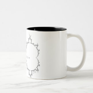 Bicolor taza elegante del mandelbrot del friki