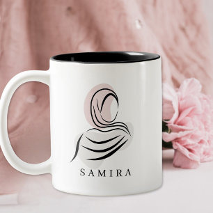 Bicolor Taza elegante personalizada con el nombre Hijab