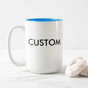 Bicolor Taza en blanco de dos tonos personalizada - Grande