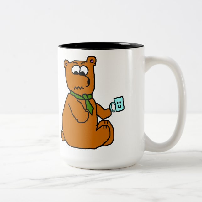 Bicolor Taza enojada del oso (Derecha)