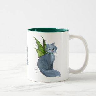 Bicolor Taza esmeralda del gato