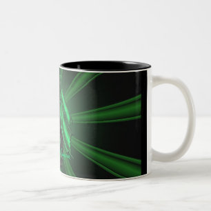 Bicolor Taza esmeralda verde del modelo del dragón