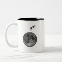 Taza espacial de astronauta y luna