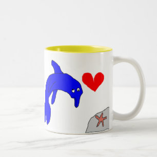 Bicolor Taza especial del amor del delfín