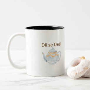 Bicolor Taza estética de dos tonos para amantes del chai D