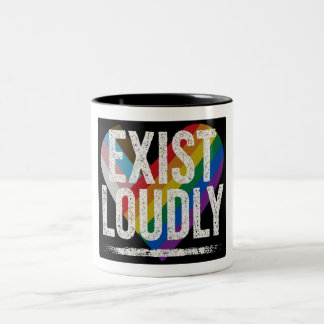 Bicolor Taza Exist Loudly Pride Arcoíris Declaración