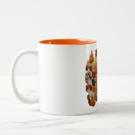 Bicolor Taza Fall Vibes, Taza de café con relieve 2D de ot