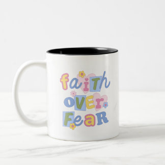 Bicolor Taza Fe Sobre Miedo 11oz