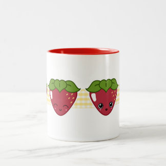 Bicolor Taza feliz de la fresa