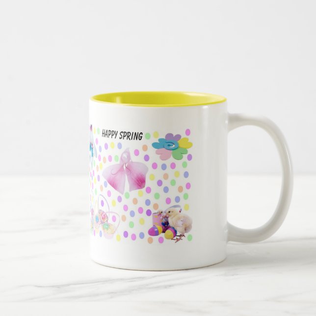 Bicolor Taza feliz de la primavera (Derecha)