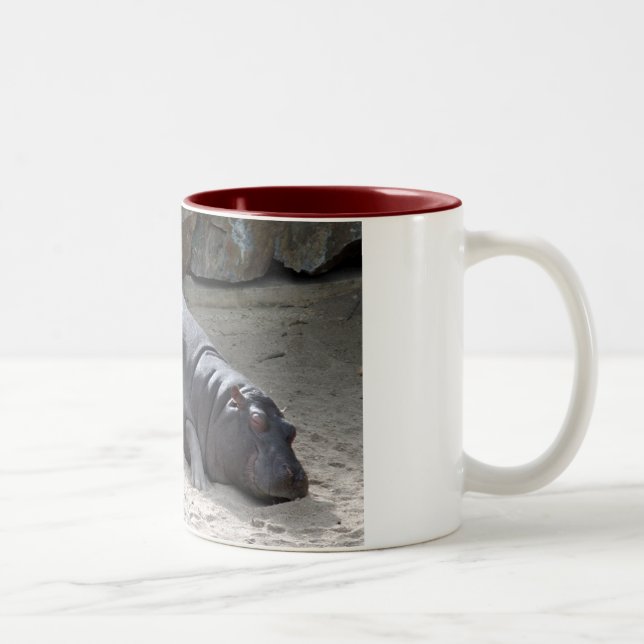 Bicolor taza feliz del hipopótamo (Derecha)