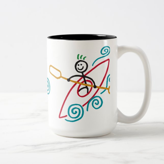 Bicolor Taza feliz del kajak (Derecha)
