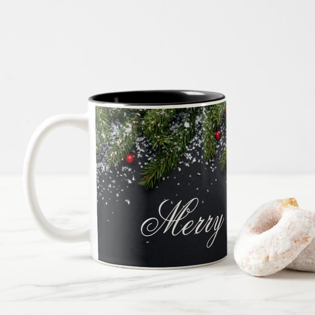 Bicolor Taza Feliz Navidad (Con donut)
