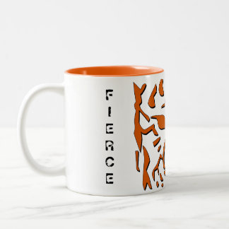 Bicolor Taza feroz del tigre en naranja