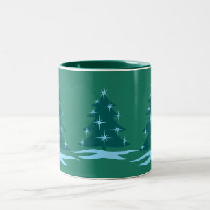 Bicolor Taza festiva del árbol de navidad de la taza de