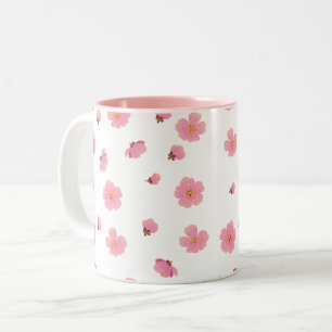 Bicolor Taza Flor de Cerezo Rosa