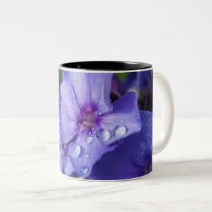 Bicolor taza flor púrpura
