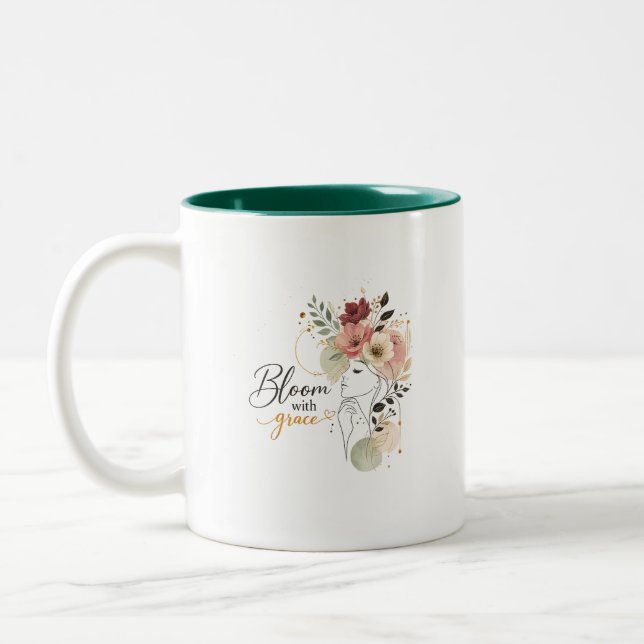 Bicolor Taza Floral Bloom With Grace (Izquierda)