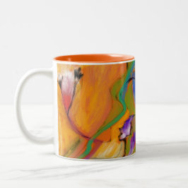 Bicolor TAZA floral colorida abstracta
