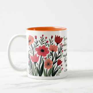 Bicolor Taza floral cristiana