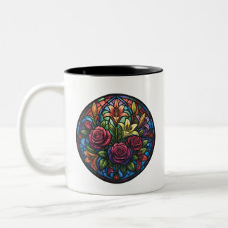 Bicolor Taza floral de vidrio emplomado