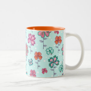 Bicolor Taza floral del trébol afortunado el  