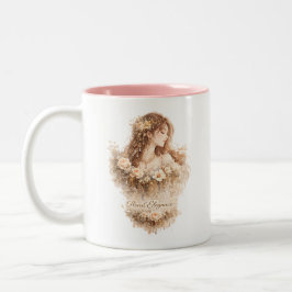 Bicolor Taza Floral Elegance Mujer