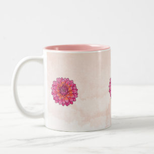 Bicolor Taza floral elegante para amantes de las flores