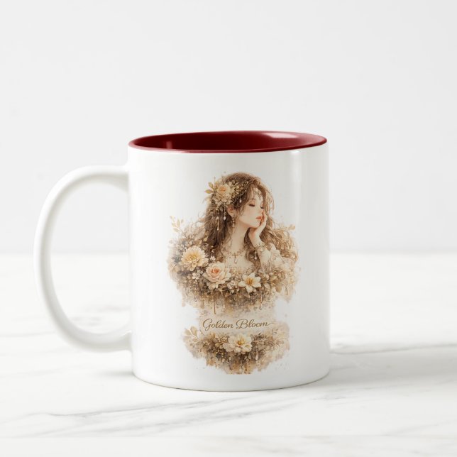 Bicolor Taza floral Golden Bloom (Izquierda)