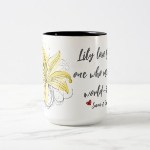 Bicolor Taza floral Lily Love – Regalo para mamá