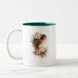 Bicolor Taza floral Midnight Bloom