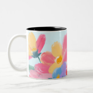 Bicolor Taza floreada y chic