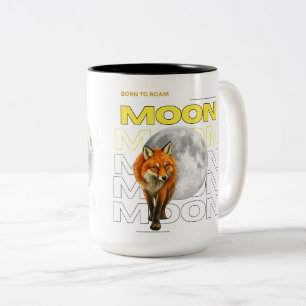 Bicolor Taza Fox Moon Nacida para Vagar