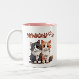 Bicolor Taza Gato Miau